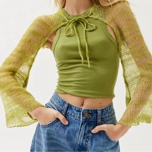 Camille Knit Shrug Cardigan in green